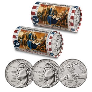 2026 P & D Set • Enduring Liberty Half Dollar DECLARATION OF INDEPENDENCE Rolls • America's 250th Anniversary