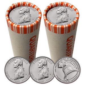 2026 Declaration of Independence Quarter 1776-2026 Set of 2 Rolls P and D Mints, Brilliant Uncirculated, America's 250th Anniversary