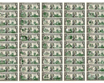 Set of 50 STATE 1.00 Dollar Bills *Genuine Legal Tender* U.S. One-Dollar Currency *Green*