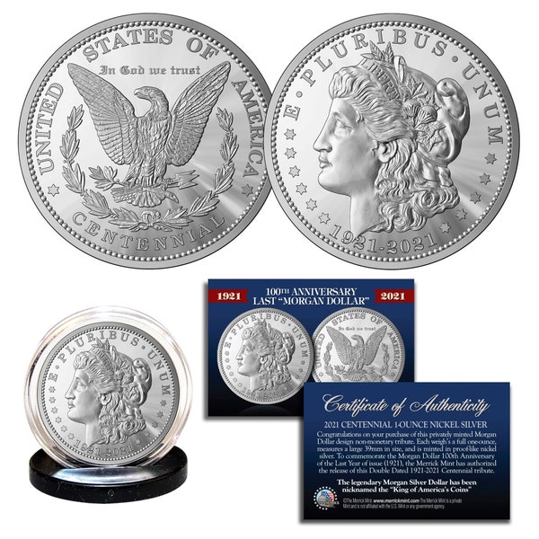 Commemorating the 100th Anniversary of Final MORGAN DOLLAR 1 oz 39mm Tribute Coin - Fast, Free Ship to U.S.