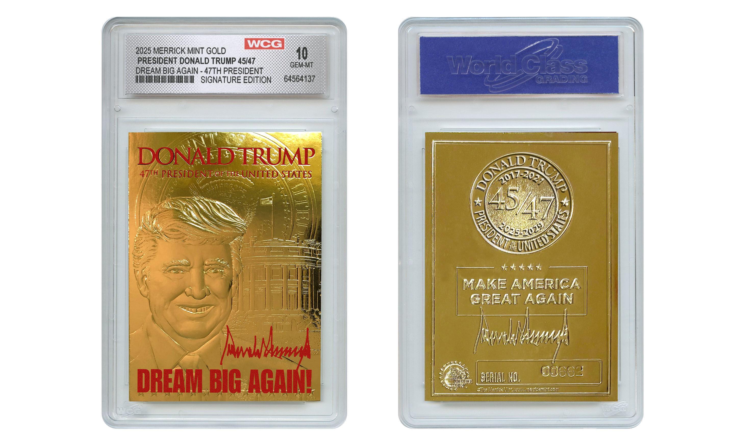 10pcs DONALD TRUMP 47th President Trading Cards - Collector Paper Cards With Case