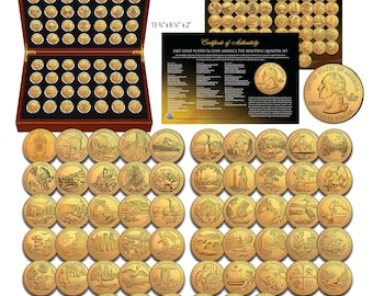 Complete 24K GOLD PLATED America the Beautiful Parks Quarter 56