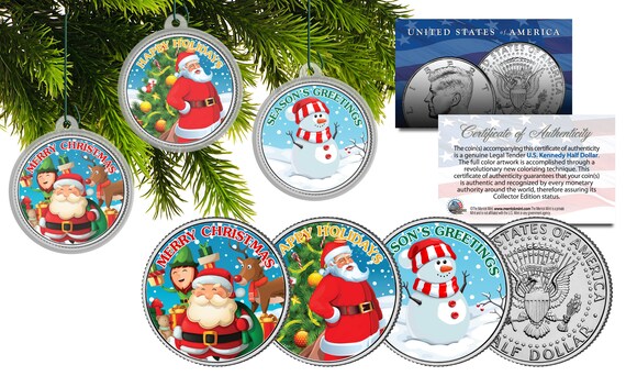 Donald Trump & JFK Merry Christmas Commemorative Half Dollar Coin - Genuine U.S. Coin Style