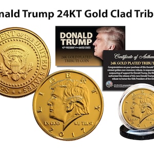 2017 Donald Trump 2017 DONALD TRUMP OFFICIAL Inauguration 24K Gold Plated 12 Grams Tribute Coin
