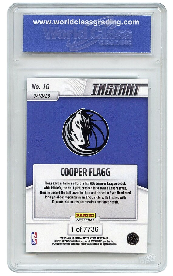 2025 Panini Instant Cooper Flagg Rookie Card #10 – Summer League Edition (PRESALE)