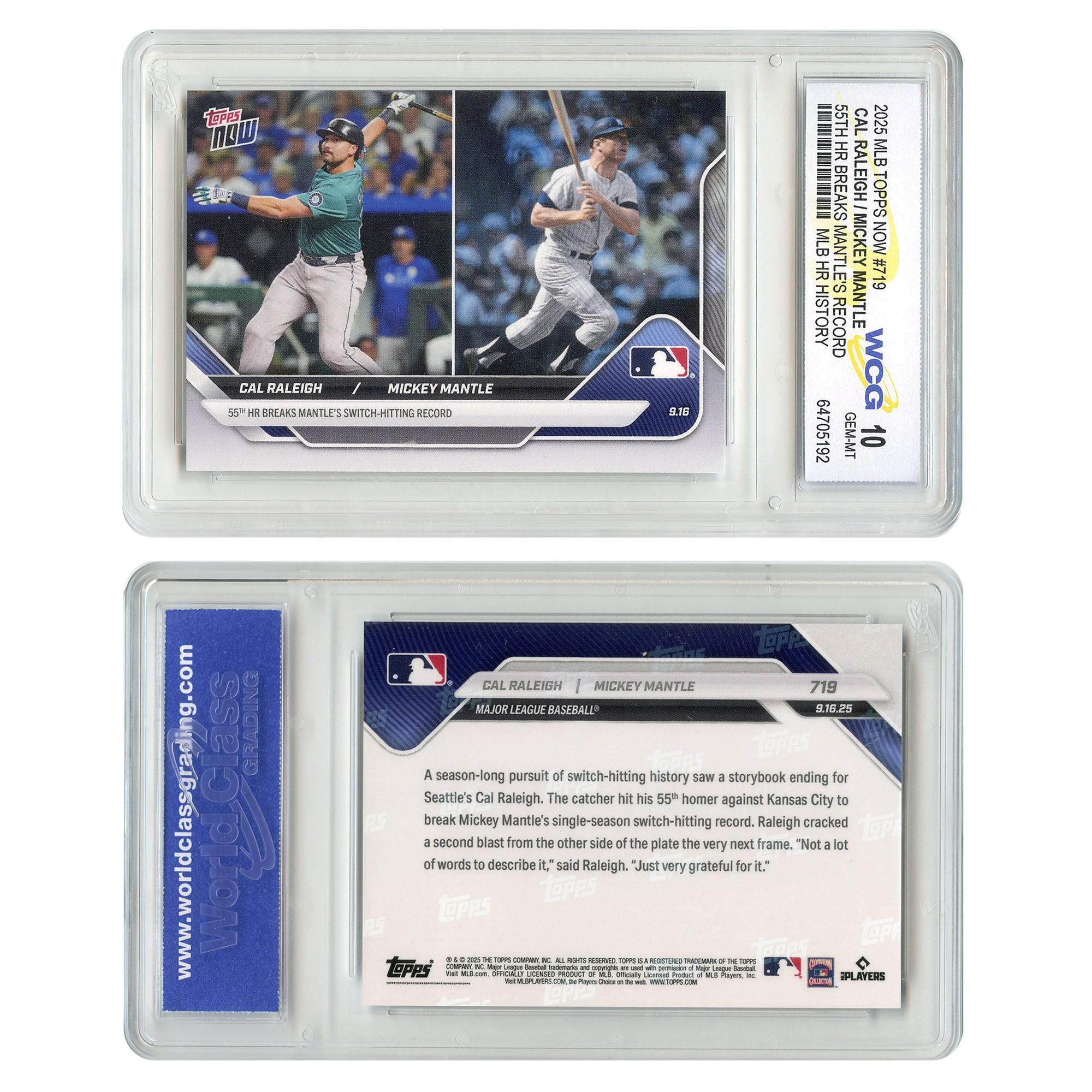 2025 Topps Now MLB #719 Cal Raleigh 55th Home Run Breaks Mickey 