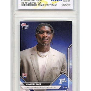 2025 Topps Now CAMERON WARD Rookie Card #D-1 NFL #1 Overall Draft Pick - Graded Gem Mint 10