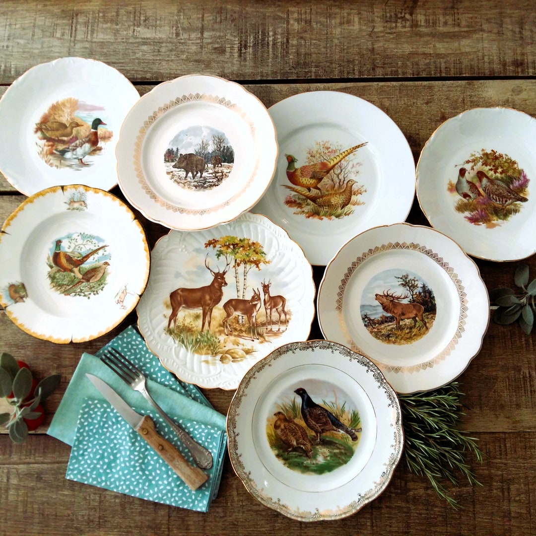 8 Mix & Match Hunting Plates. Mismatched Game Plates. Wild Etsy