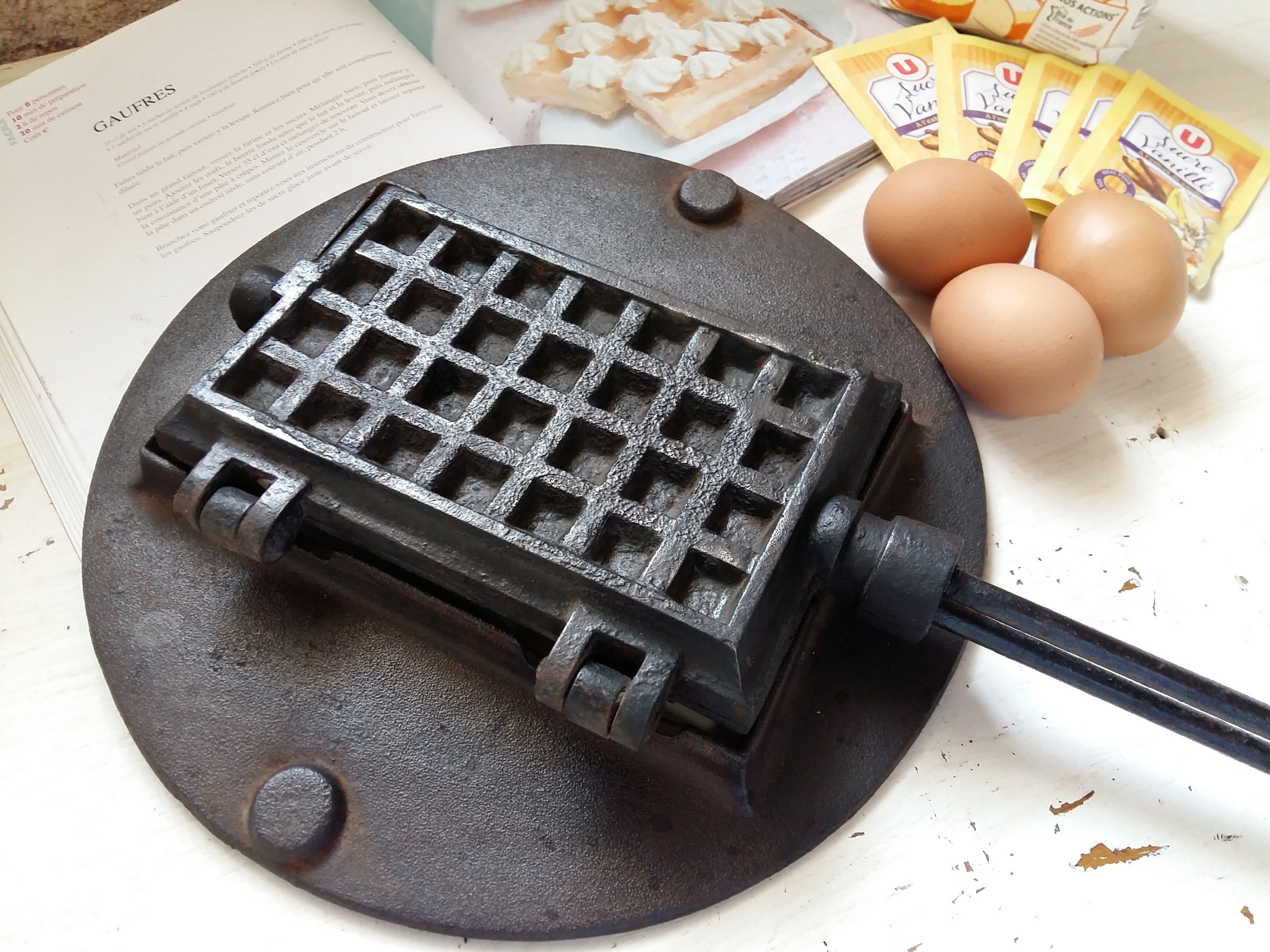 Griswold Cast Iron Waffle Maker for sale Only 3 left at 60