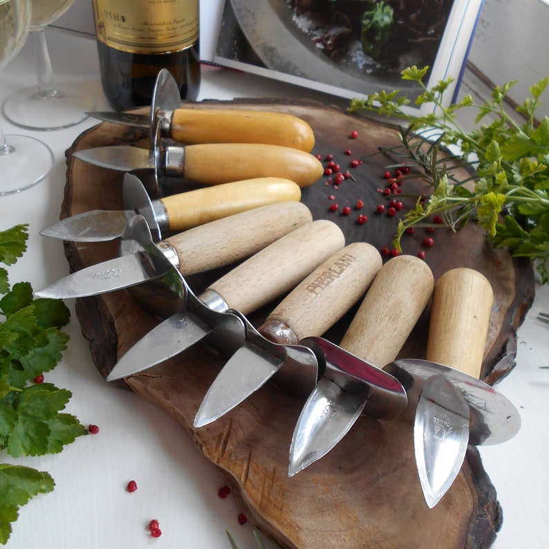 Eight Vintage Oyster Knives. Set of Stainless Steel Bladed Etsy