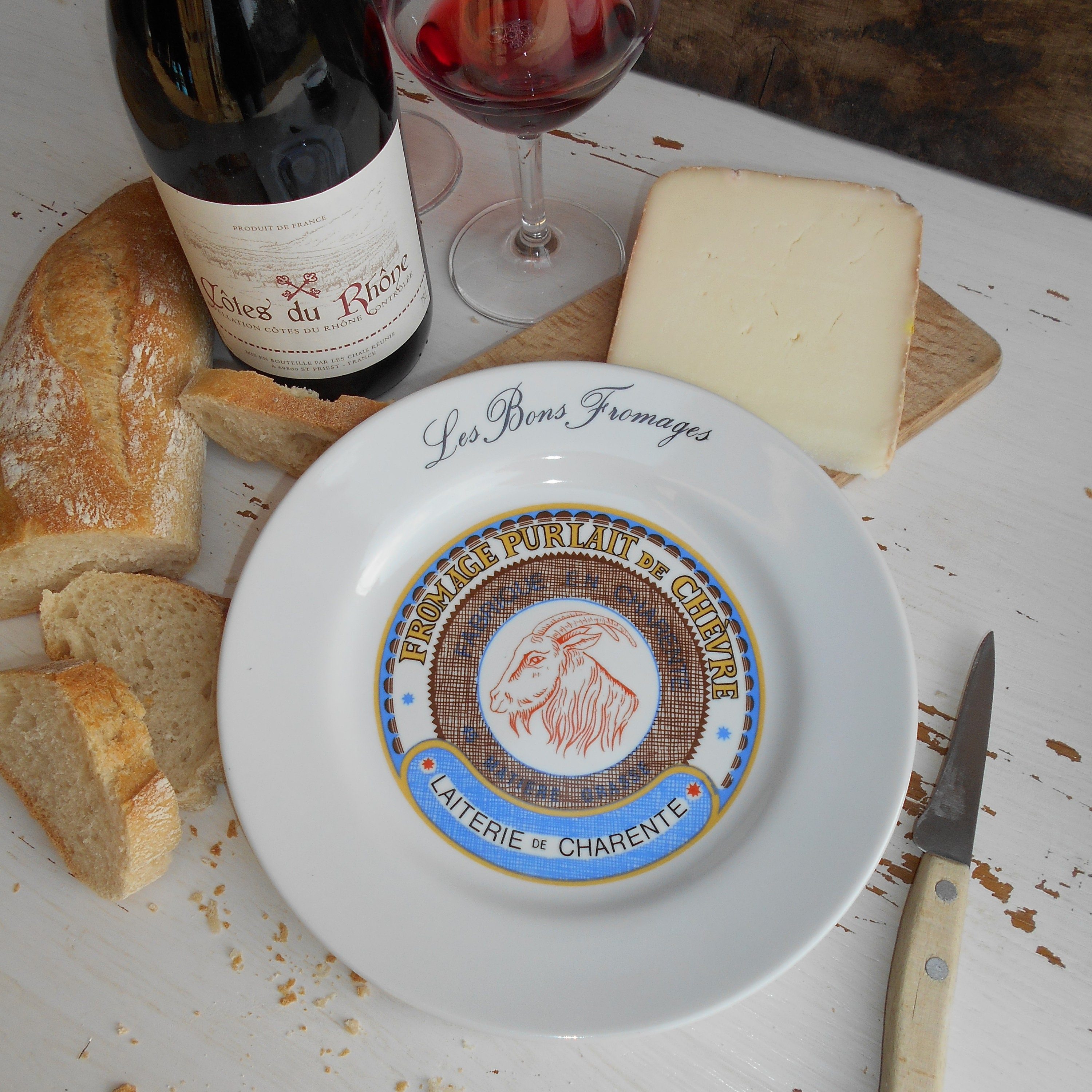 Six French Cheese Plates. Vintage Cheese Plate Set illustrated Etsy