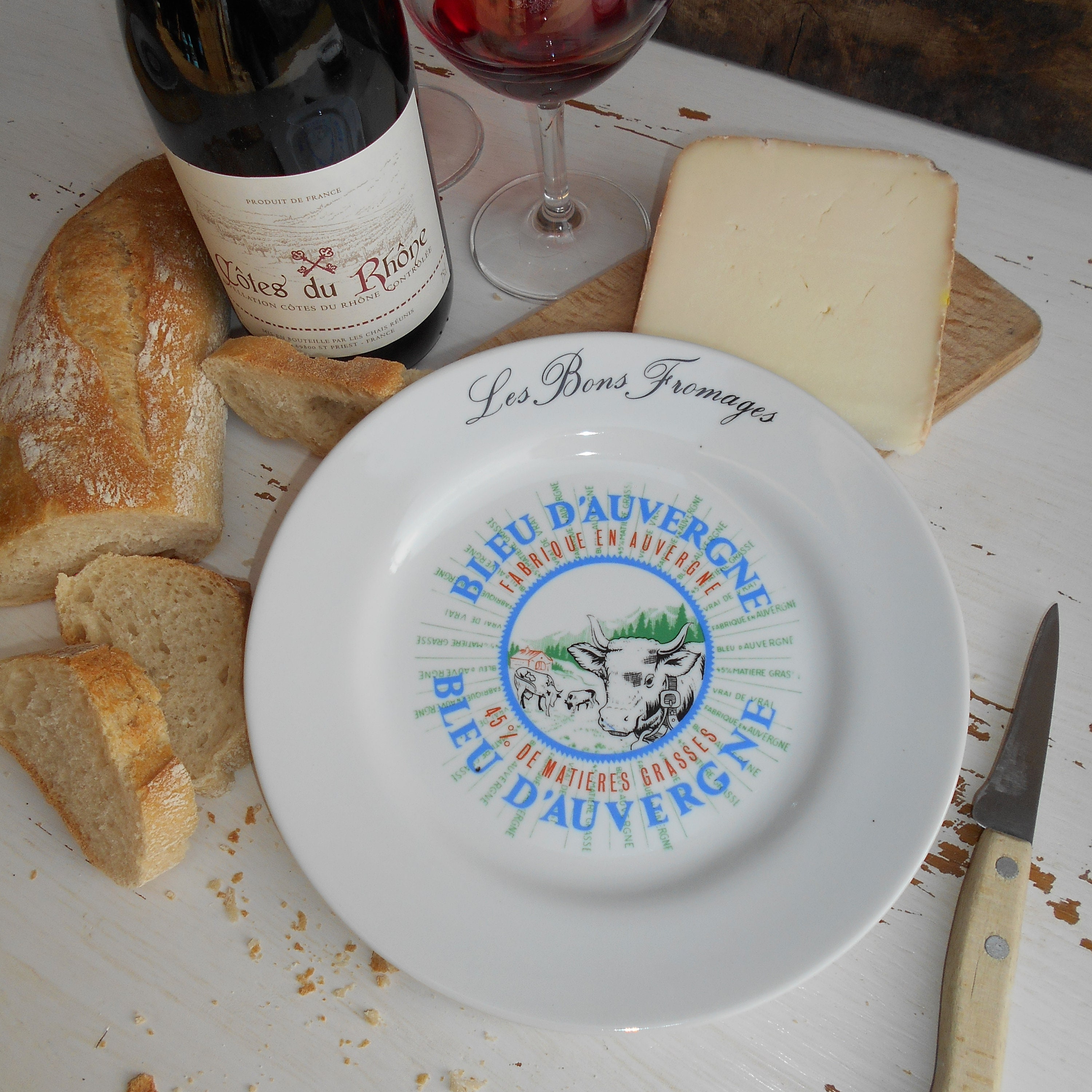 Six French Cheese Plates. Vintage Cheese Plate Set illustrated Etsy