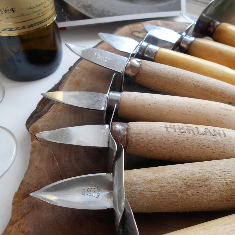 Eight Vintage Oyster Knives. Set of Stainless Steel Bladed Etsy