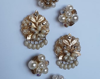 Repurposed earring magnets in shades of white