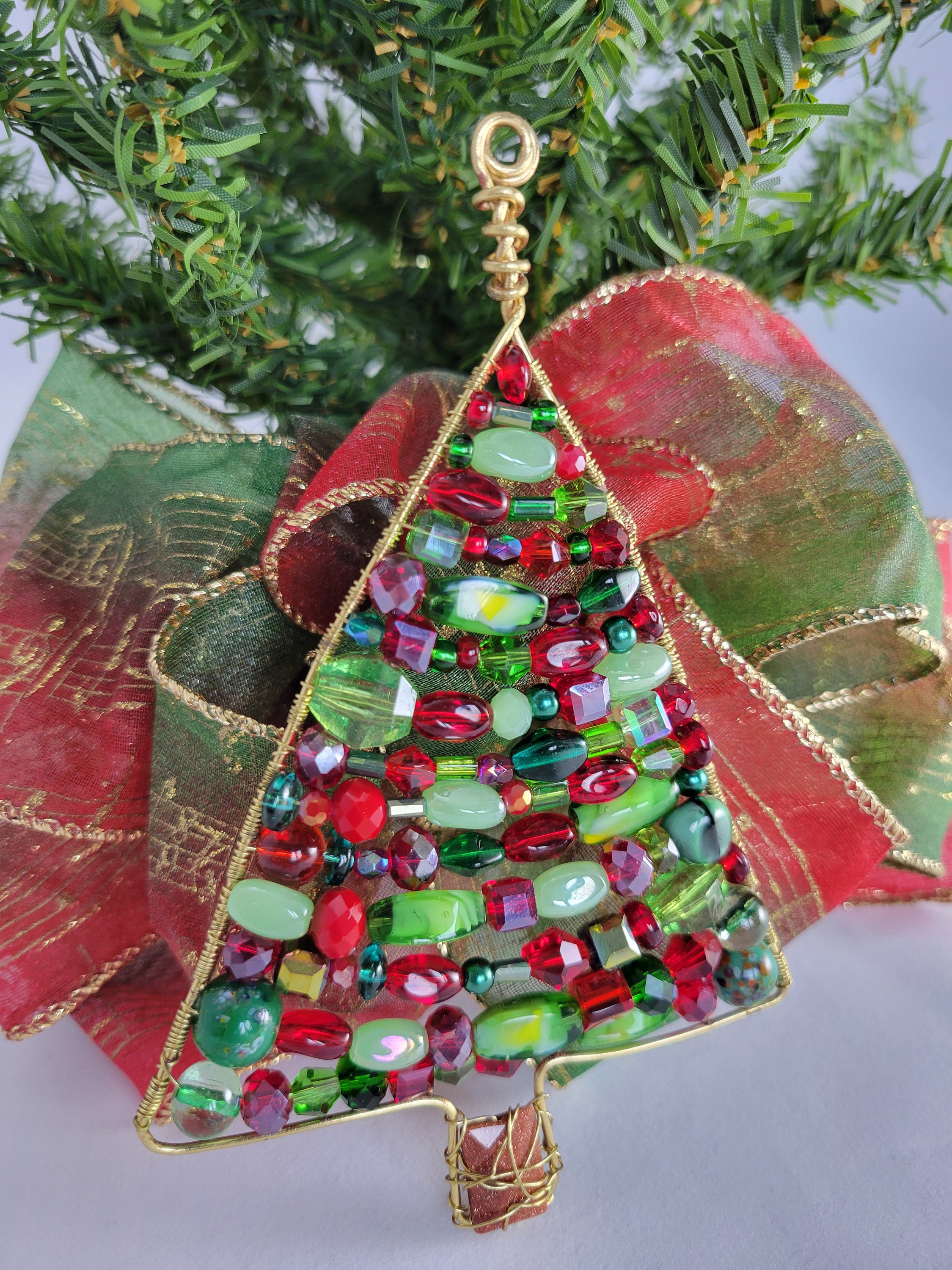 Beaded Christmas Tree Ornament / Sun Catcher Etsy UK