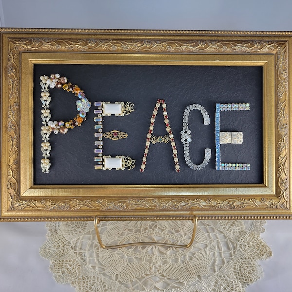 Framed Jewelry Art Etsy