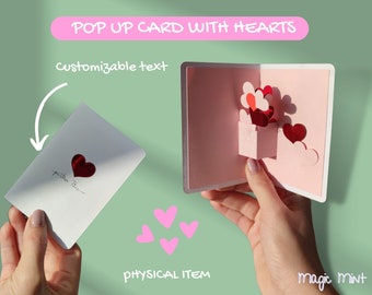 PNG Pop up card with hearts for Mothers day | Mother's day gift | Personalized gift | Gift for girlfriend | Pop up design | Template