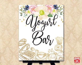 Parfait Bar Yogurt Bar Dessert Bar Sign Printable Brunch