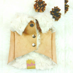 PETiRO &quot;Hugilicious&quot; faux fur sherpard winter jacket|coat|vest for dogs & cats. Winter outwear dog clothes. Fashion dog clothes