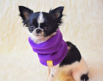 PETiRO " ULTRA VIOLET" Fleece Schlauchschal für Hund | Katze. "Offizielle Farbe des Jahres ""Halswärmer"" für Hunde." Lila Hunde- & Katzenschal. Modischer Rundschal.