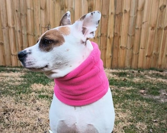 PETiRO &quot; Pink Huggies&quot; fleece snood for dog | cat. Dog neckwarmer. Dog & cat scarf. Cowl scarf.