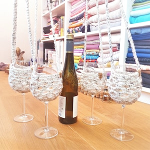 VinoPetiro "Wine Mate" Handmade Crochet glass holder | Wine tasting | Wine Necklace | Wine lanyard | Festival, Bachelorette Party | Wedding