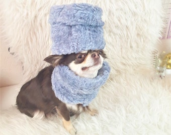 PETiRO platingrauer Teddy-Fleece Rundschal für Hunde | Katze. Haustier Winter Gemütlicher Halswärmer. Hunde & Katzen Halstuch. Modischer Loopschal für Hunde. Hunde | Chien