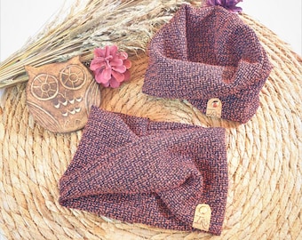Petiro Hund | Katzen Rot Moderne Twisted Infinity Snood Schal / Gemütlicher warmer Boho Infinity Schal für Haustiere | Herbst Winter | Hundehalstuch | Welpe