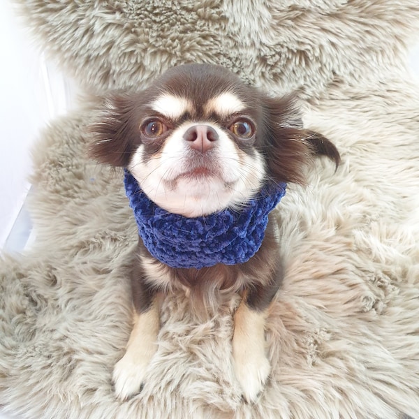 Petiro ROYALE - Velvet Dog | Cat Snood - Twist Crochet Scarf- Cozy Pet human Neck Warmer - dog and owner Matching Look - Winter Dog Cowl