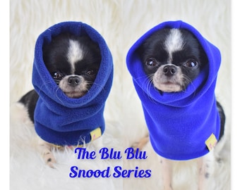 PETiRO &quot;BLU BLU&quot; fleece snood for dog |cat neckwear. Cowl neck warmer.
