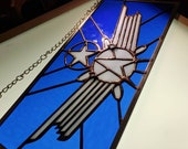 United States Space Force (USSF) in Stained Glass - Retirement - Military Wings - Pilot - Officer - Wings of Gold