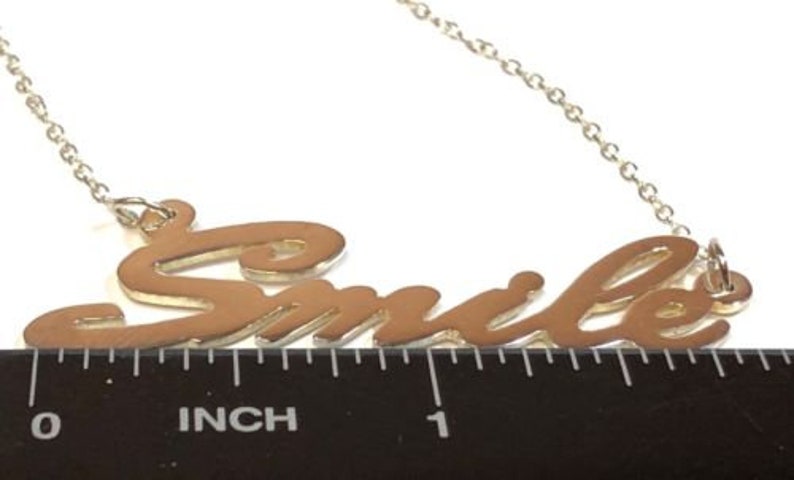 15\u201d Length Beautiful Ladies Sterling Silver \u2018SMILE\u2019 Necklace Take A Look!