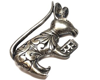 Vintage & Unique Ladies Sterling Silver MOUSE Pin/Brooch - Take A Look!
