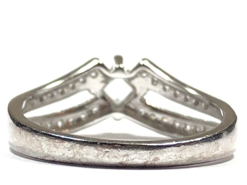 Signed A Size 7.5 Beautiful Ladies Sterling Silver Aquamarine /& CZ Ring
