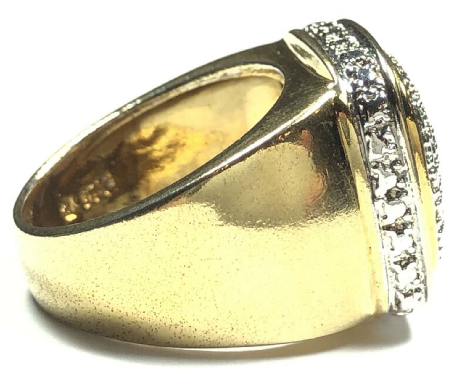 Fantastic Mens Sterling Silver Gold Vermeil Ring Size 6.25 Etsy