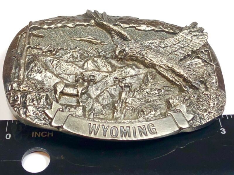 Fantastic Mens Wyoming Souvenir Belt Buckle Great Details | Etsy