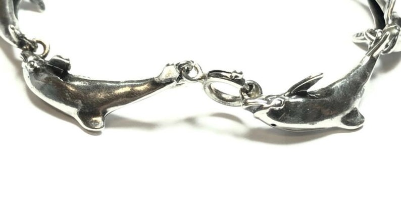 Beautiful Ladies Solid Sterling Silver Dolphin Bracelet KABANA