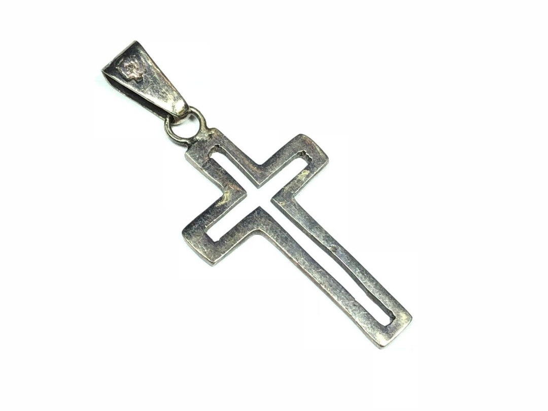 Vintage .925 Sterling Silver Jesus Christ Cross Pendant - Etsy
