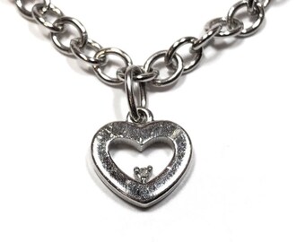 Beautiful Ladies Sterling Silver Hearts Charm Bracelet - Take A Look!