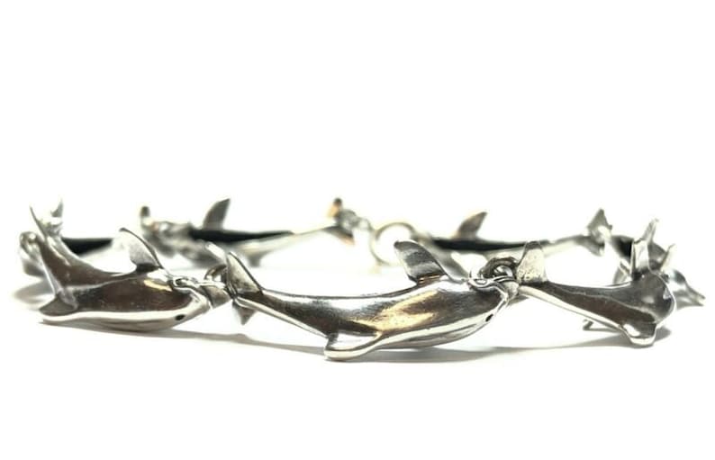 Beautiful Ladies Solid Sterling Silver Dolphin Bracelet KABANA