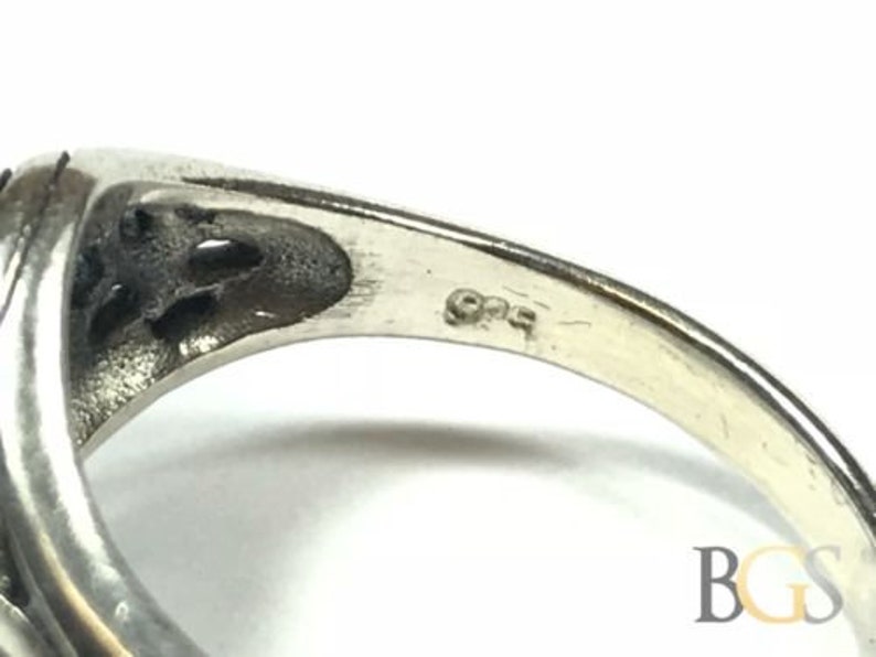 Vintage Ladies Sterling Silver Ring Size 9.25 Ornate Design! Must See!