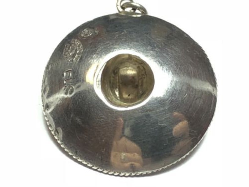 MEXICO Vintage Ladies Sterling Silver Mexico Sombraro Pendant Signed EVS