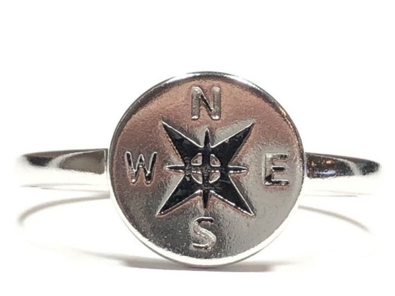 Beautiful Ladies Sterling Silver Compass Ring Size 8.5 | Etsy