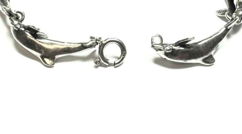 Beautiful Ladies Solid Sterling Silver Dolphin Bracelet KABANA