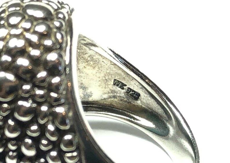 Large Beautiful Ladies Sterling Silver Turquoise Nugget Design Ring Size 6.75