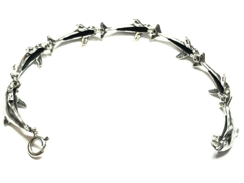 Beautiful Ladies Solid Sterling Silver Dolphin Bracelet KABANA