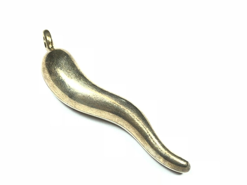 Vintage .925 Sterling Silver Wavy Teardrop Necklace Pendant Signed FAS