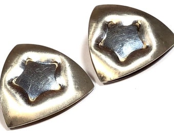 Beautiful Ladies Sterling Silver Star Triangle Earrings - Take A Look!