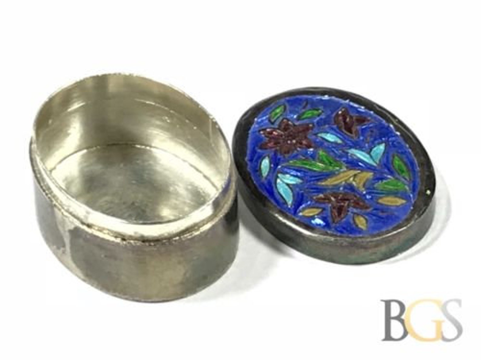 Antique & Beautiful Ladies Sterling Silver Enamel Pill Box A Etsy