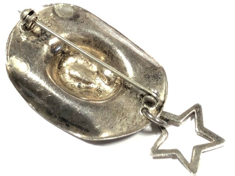 Vintage Unisex Solid Sterling Silver Cowboy Hat Pin/brooch Etsy
